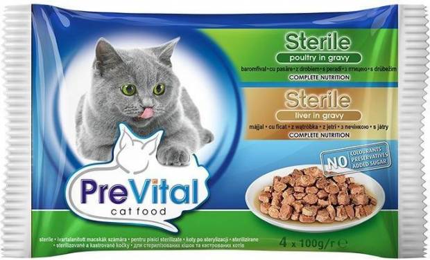 Prevital macskaeledel 4*100g steril máj-baromfi