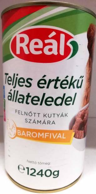 Reál Teljes értékû kutyaeledel konzerv baromfival 1240g