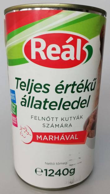 Reál Teljes értékû kutyaeledel konzerv marhával 1240g