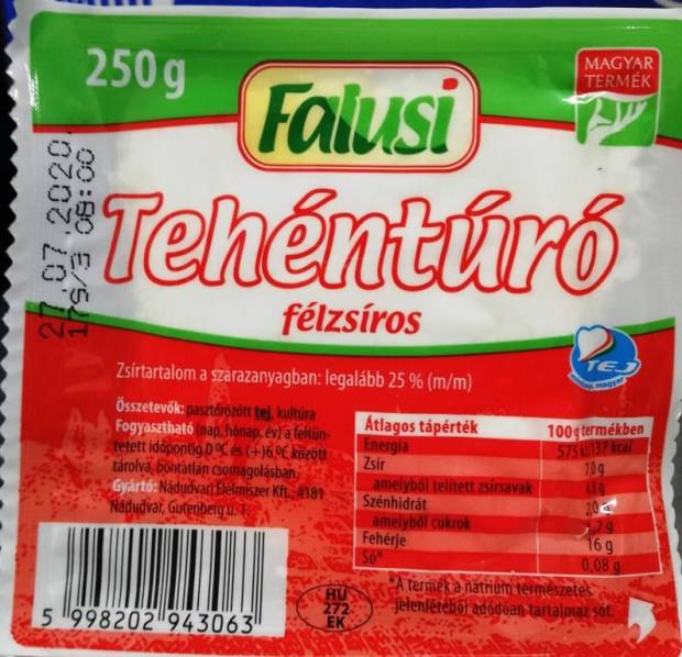 Falusi túró 250g zsírszegény