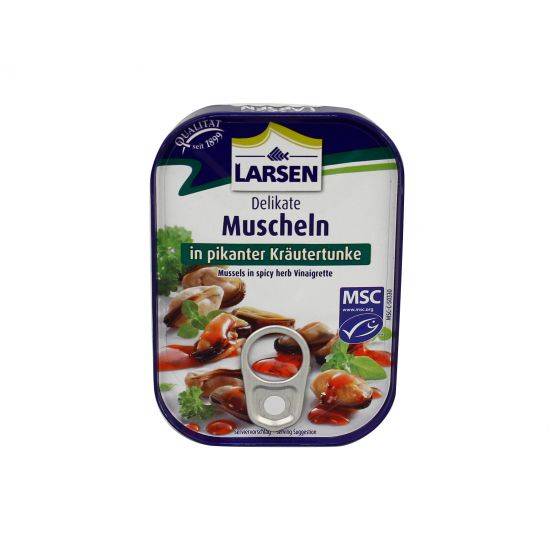 Larsen kagyló fûszeres pácban 75g töltõtömeg /110g