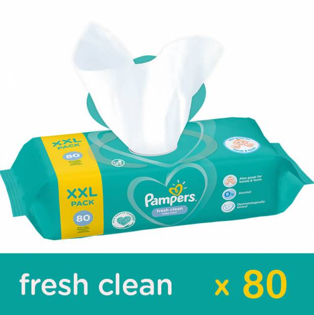 Pampers babatörlõ 80db fresh clean