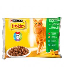 Friskies macskaeledel 4*85g hús-hal válogatás